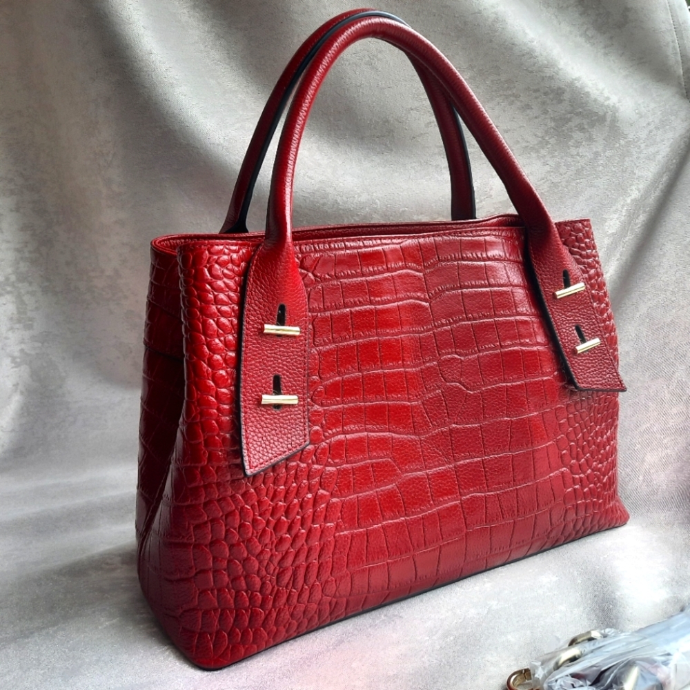Red Genuine Leather Purse